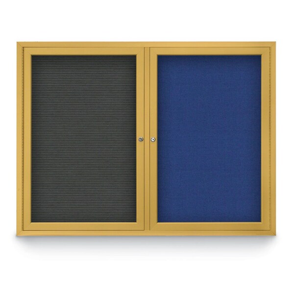 United Visual Products Corkboard, Buff/Bronze, 72" X 36" UV407-BRONZE-BUFF - main